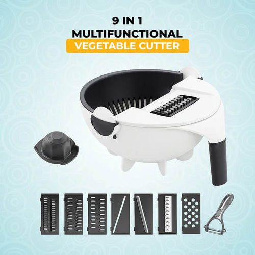 9 in 1 Multifunctional Vegetable Cutter With Drain Basket